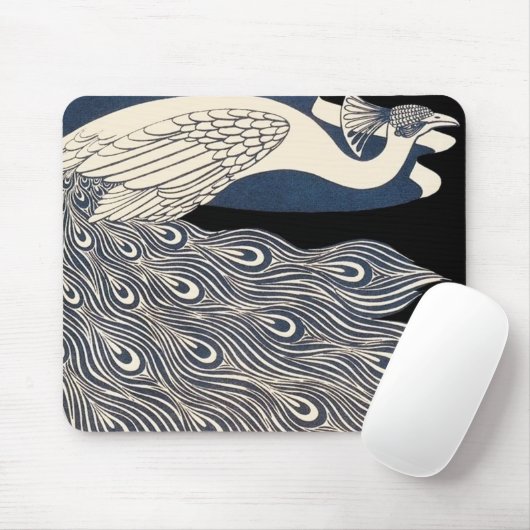 illustratie blauwe vogel muismat (Met muis)