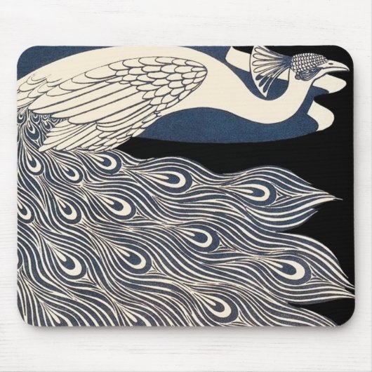  illustratie blauwe vogel muismat (Voorkant)