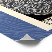  illustratie blauwe vogel poster (Hoek)