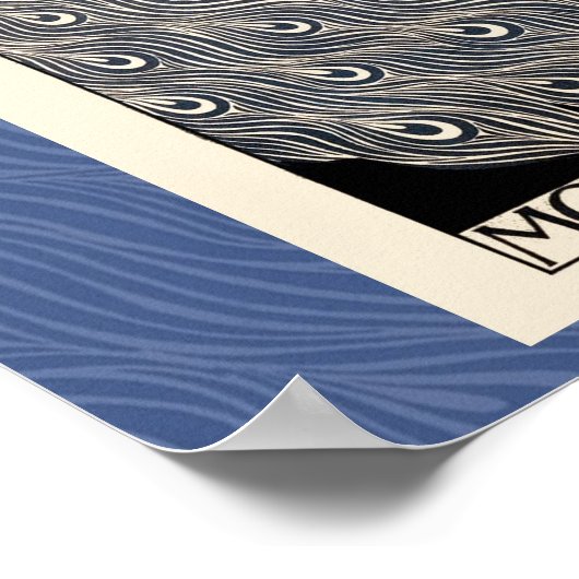  illustratie blauwe vogel poster (Hoek)