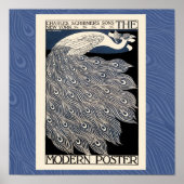  illustratie blauwe vogel poster (Voorkant)