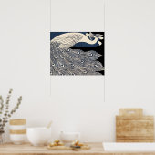  illustratie blauwe vogel poster (Keuken)