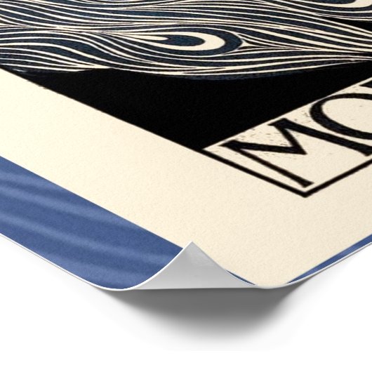 illustratie blauwe vogel poster (Hoek)