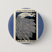  illustratie blauwe vogel ronde button 5,7 cm (Voorkant)
