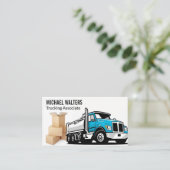 Illustratie blauwe vrachtwagen | Dozen Visitekaartje (Staand voorkant)