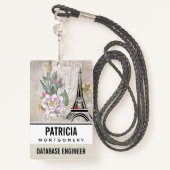 Illustratie bloem- en oliefabriek badge (Achterkant met draagriem)