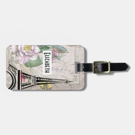 Illustratie  bloem- en oliefabriek bagagelabel