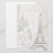 Illustratie  bloem- en oliefabriek briefpapier (Voorkant / Achterkant)