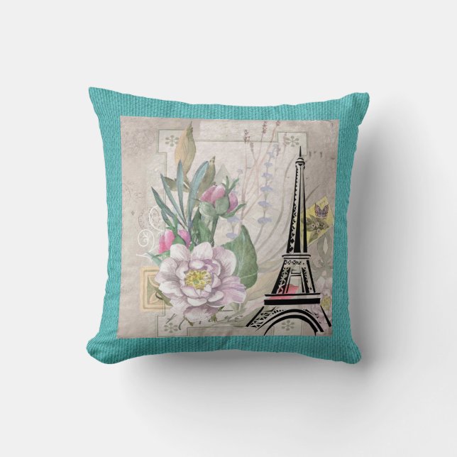 Illustratie  bloem- en oliefabriek kussen (Voorkant)