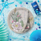 Illustratie bloem- en oliefabriek papieren bordje (Feest)