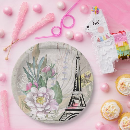 Illustratie  bloem- en oliefabriek papieren bordje (Feest)