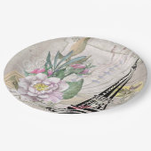 Illustratie bloem- en oliefabriek papieren bordje (Gekanteld)