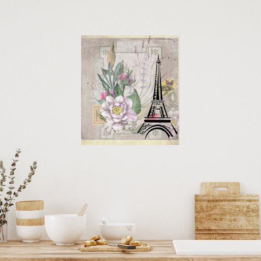 Illustratie  bloem- en oliefabriek poster (Keuken)