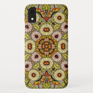 illustratie bloemen vlinderpatroon iPhone XR hoesje