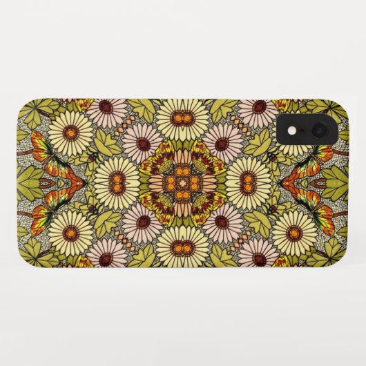  illustratie bloemen vlinderpatroon Case-Mate iPhone case (Achterkant (horizontaal))