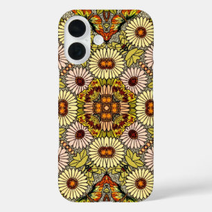 illustratie bloemen vlinderpatroon iPhone 16 hoesje