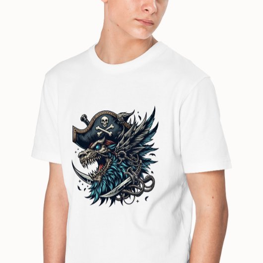 Illustratie Blue Dragon Pirate T-shirt