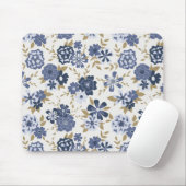 Illustratie Blue Vector Flowers Vines Muismat (Met muis)