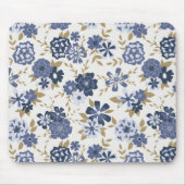 Illustratie Blue Vector Flowers Vines Muismat (Voorkant)