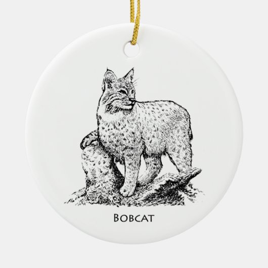 Illustratie Bobcat Keramisch Ornament (Voorkant)