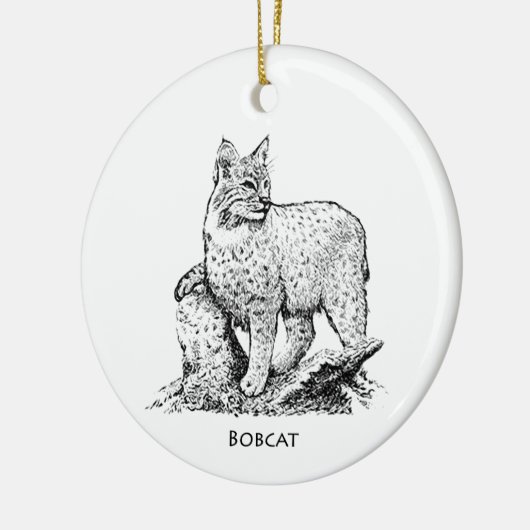 Illustratie Bobcat Keramisch Ornament (Links)