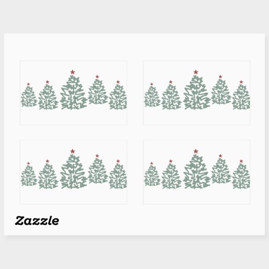 Illustratie Boerderij kerstboom Rechthoekige Sticker (Vel)