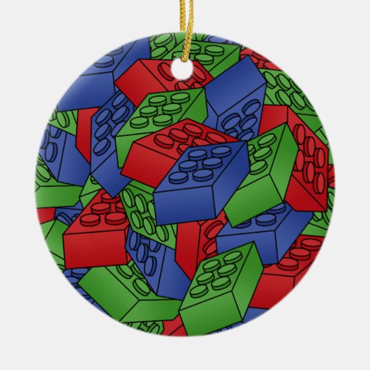 Illustratie bouwblokken - ENKELVOUDIG Keramisch Ornament (Voorkant)