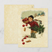  Illustratie Boy Kerstboom Cookies Feestdagenkaart (Voorkant / Achterkant)