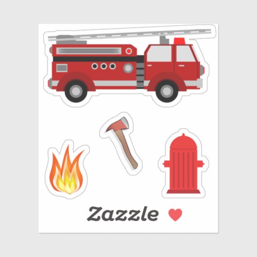 Illustratie brandweerlieden sticker (Vel)