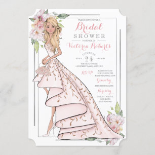 Illustratie: Bride Floral Vrijgezellenfeest Kaart