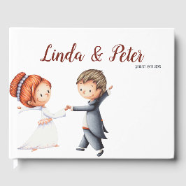 Illustratie: Bride Groom Dansende Waltz Wedding Gastenboek