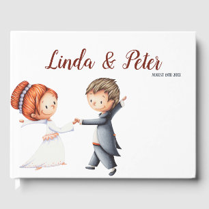 Illustratie: Bride Groom Dansende Waltz Wedding Gastenboek