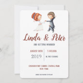 Illustratie Bride Groom Dansende Waltz Wedding Kaart (Voorkant)