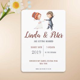 Illustratie Bride Groom Dansende Waltz Wedding Kaart