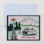 Illustratie Briefkaart Washington State (Voorkant / Achterkant)
