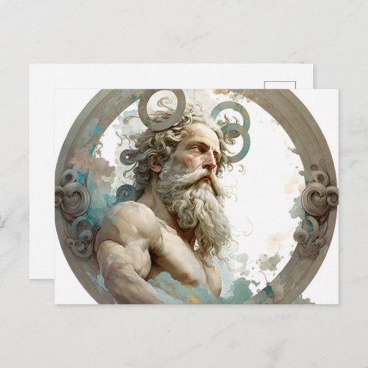 Illustratie Briefkaart Zeus (Voorkant / Achterkant)