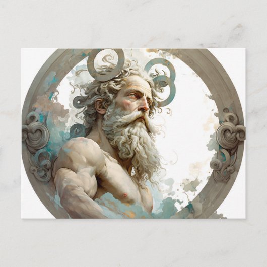 Illustratie Briefkaart Zeus (Voorkant)