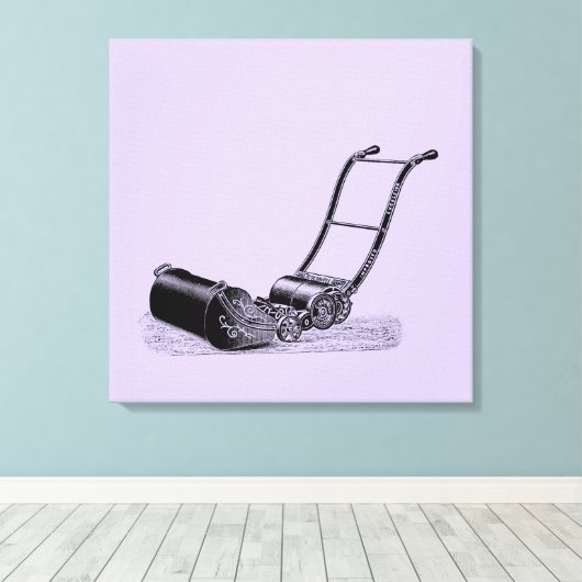 ILLUSTRATIE British Lawn Mower Kies C Canvas Afdruk (Insitu (Houten vloer))