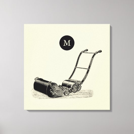  ILLUSTRATIE British Lawn Mower Monogram C Canvas Afdruk (Voorkant)