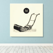  ILLUSTRATIE British Lawn Mower Monogram C Canvas Afdruk (Insitu (Houten vloer))