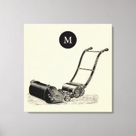  ILLUSTRATIE British Lawn Mower Monogram C Canvas Afdruk
