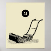  ILLUSTRATIE British Lawn Mower Monogram P Poster (Voorkant)