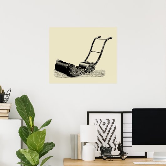  ILLUSTRATIE Brits Poster Lawn Mower (Thuiskantoor)