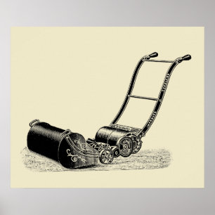 ILLUSTRATIE Brits Poster Lawn Mower