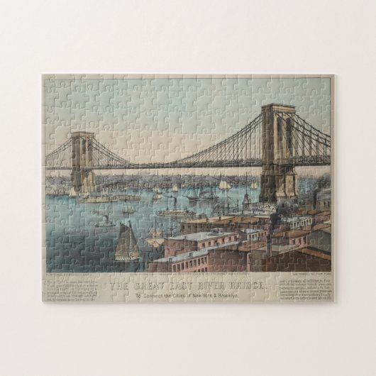 Illustratie  Brooklyn Bridge (1872) Legpuzzel (Horizontaal)