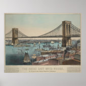 Illustratie Brooklyn Bridge (1872) Poster (Voorkant)