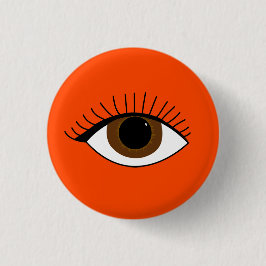 Illustratie bruine ogen ronde button 3,2 cm