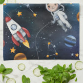 Illustratie buitenruimte en Man ruimte Theedoek (Gevouwen)