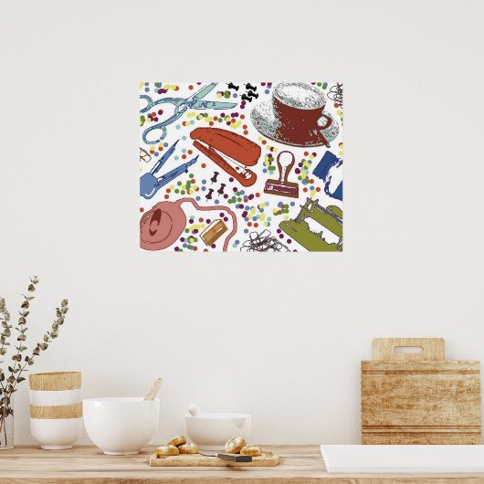 Illustratie  bureaubladen poster (Keuken)