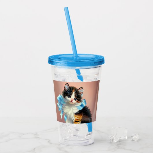  illustratie Calico Kitten Acryl Drinkbeker (Voorkant ijs)